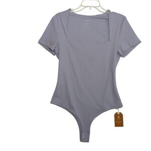 New XL Reoria Bodysuit Top Shirt Square Neck Soft Stretchy Lined Dance Cosplay